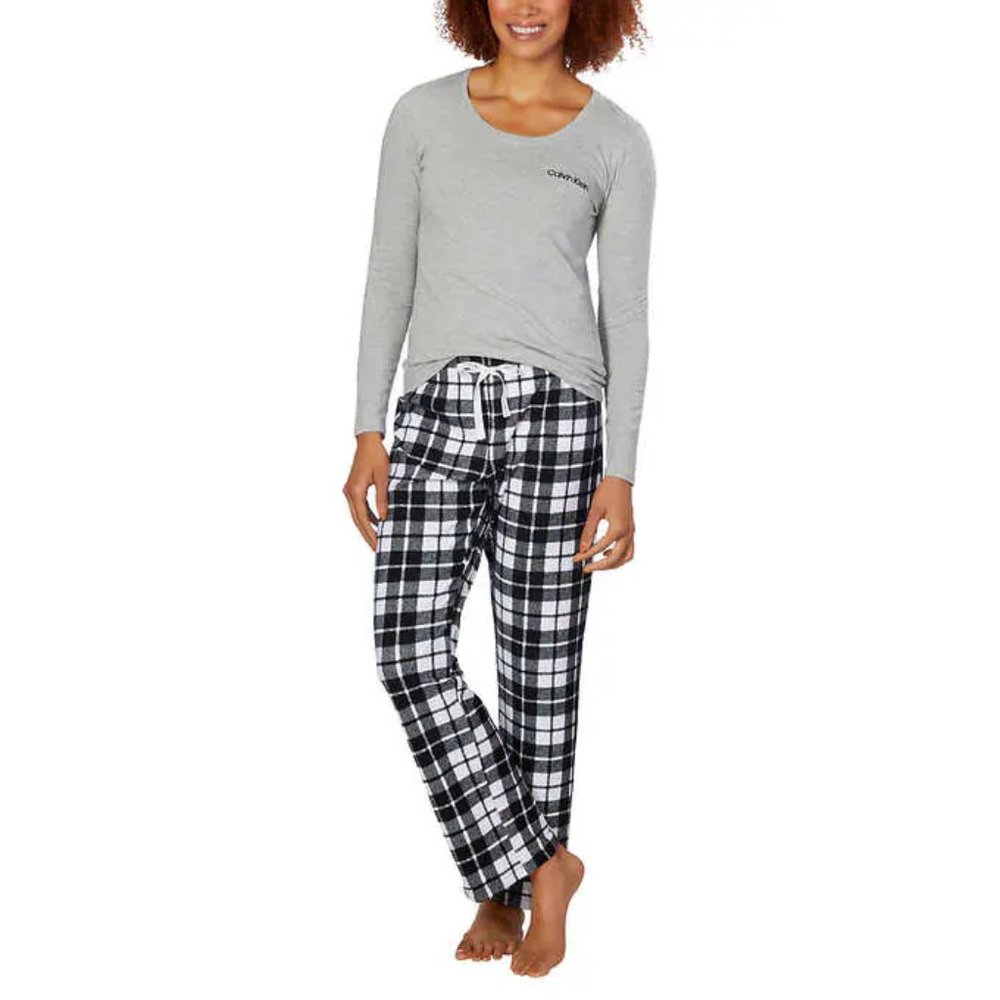 NWoT Calvin Klein Women Loungewear Pajama 2 Piece Fleece Black Size S $65 FFF200